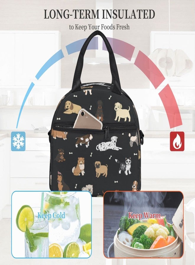 Perinsto Puppy Dogs Cute Animals Lunch Bag Cartoon Pets Reusable Insulated Lunch Tote Bag Lunchbox Container With Adjustable Shoulder Strap For Office Work School Picnic Travel - Image 4